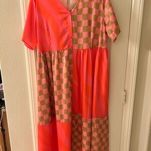 Vibrant Checkered Dress